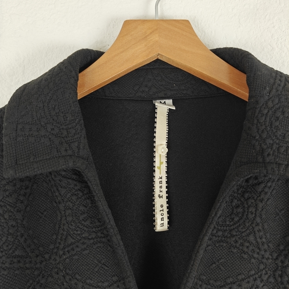 Uncle Frank Nwot Textured Long Sleeve Geometric Printed Mini V-neck Mini Dress M - Picture 5 of 11